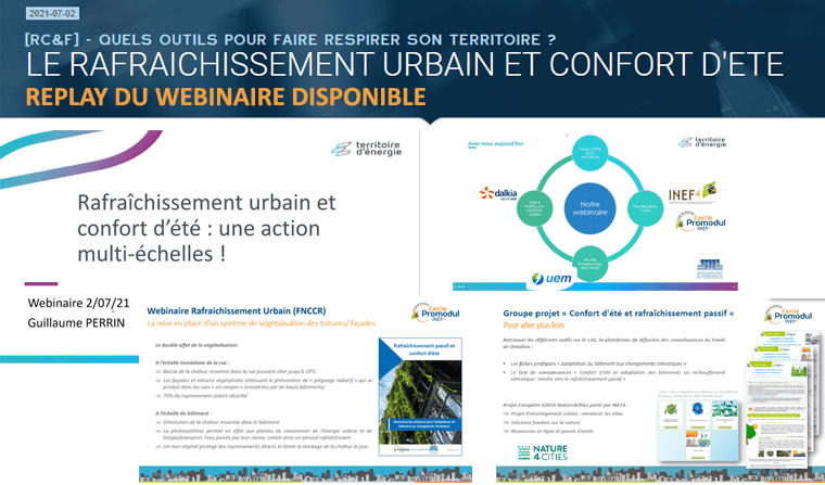 Participation au webinaire « Rafraîchissement urbain & confort d&rsquo;été » organisé par la FNCCR (replay)
